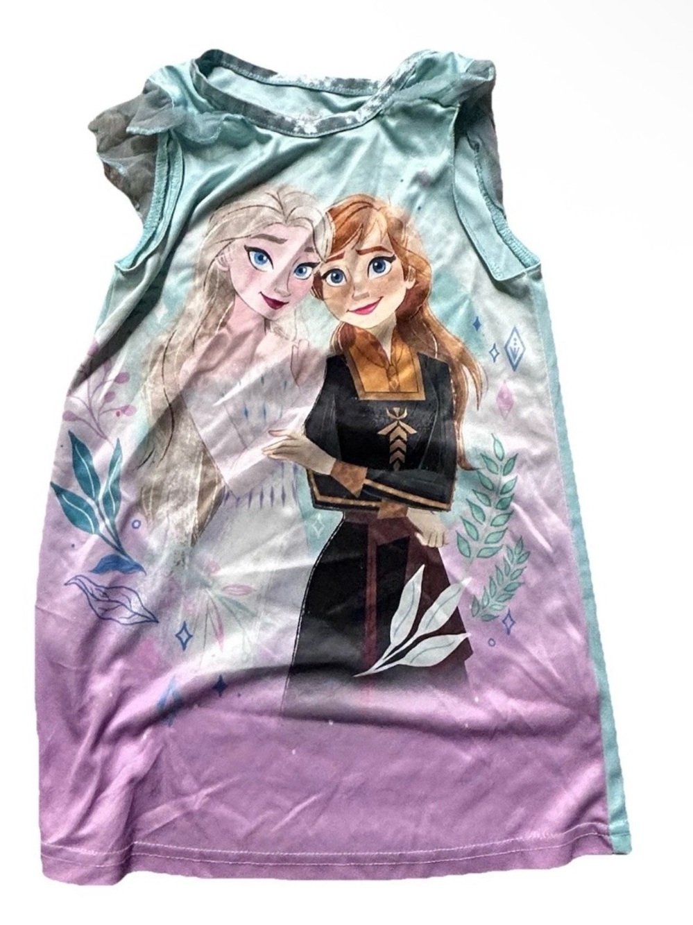 Toddler Girl Frozen Tank Top Nightgown Elsa Ana Olaf Summer Warm Weather Size 3T